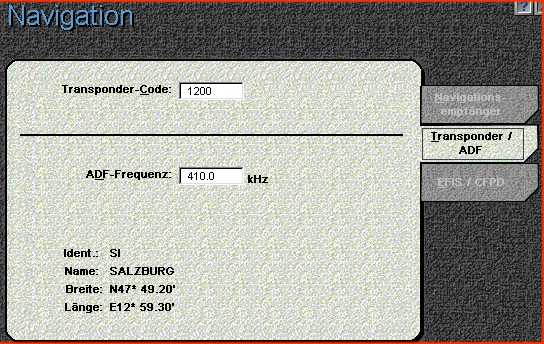 Navigationseinstellung ADF