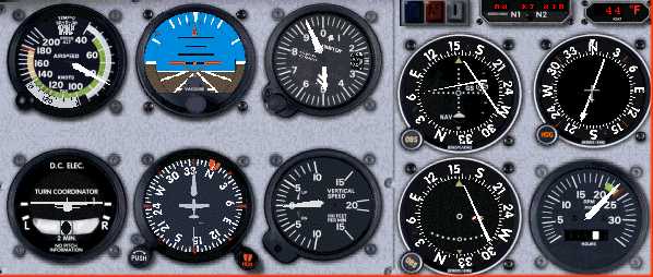 Fluginstrumente beim Gegenkurs