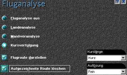 Fluganalyse Einstellung